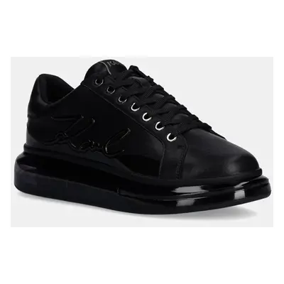 Kožené sneakers boty Karl Lagerfeld KAPRI KUSHION černá barva, KL52648F