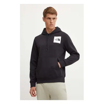 Mikina The North Face Fine Hoodie pánská, černá barva, s kapucí, s potiskem, NF0A89EUJK31