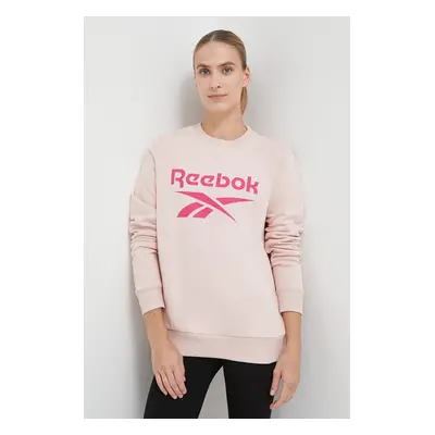 Mikina Reebok dámská, růžová barva, s potiskem