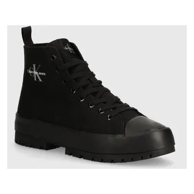 Kecky Calvin Klein Jeans LUGGED HYBRID HIGH LACEUP MTR pánské, černá barva, YM0YM01021