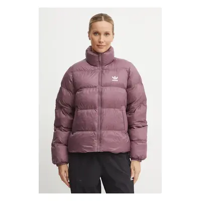 Bunda adidas Originals dámská, fialová barva, zimní, JD0419