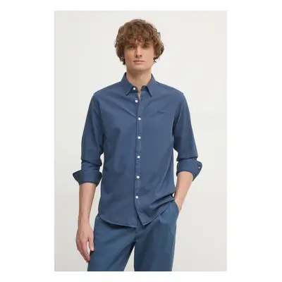 Bavlněná košile Pepe Jeans tmavomodrá barva, regular, s límečkem button-down