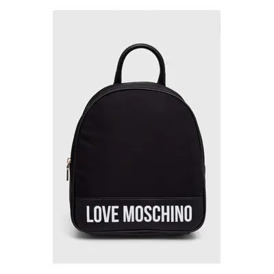 Batoh Love Moschino dámský, černá barva, malý, s potiskem