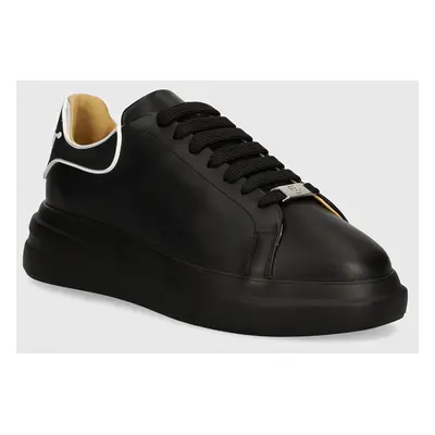 Kožené sneakers boty Philipp Plein Lo-Top Mega Star černá barva, USC0599 PLE005N 0202