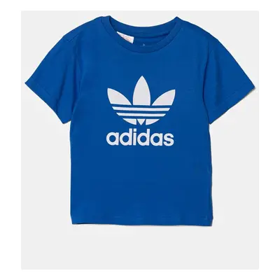 Dětské bavlněné tričko adidas Originals modrá barva, s potiskem, IY2376