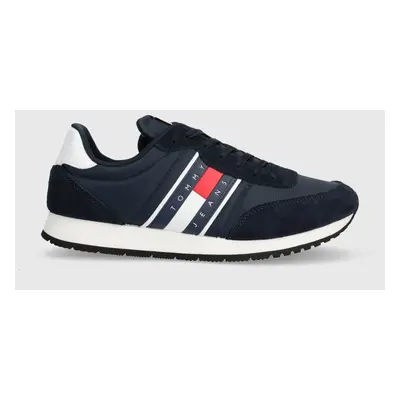 Sneakers boty Tommy Jeans TJM RUNNER CASUAL ESS tmavomodrá barva, EM0EM01351