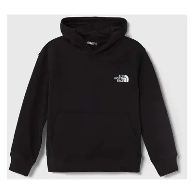 Mikina The North Face OVERSIZED HOODIE černá barva, s kapucí, melanžová