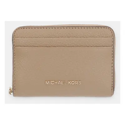 Kožená peněženka MICHAEL Michael Kors béžová barva, 32T4GJ6Z5L