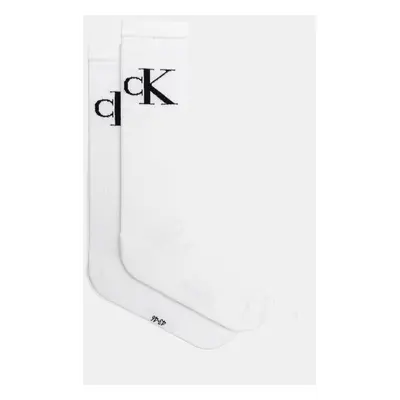 Ponožky Calvin Klein Jeans 2-pack pánské, bílá barva, 701228802