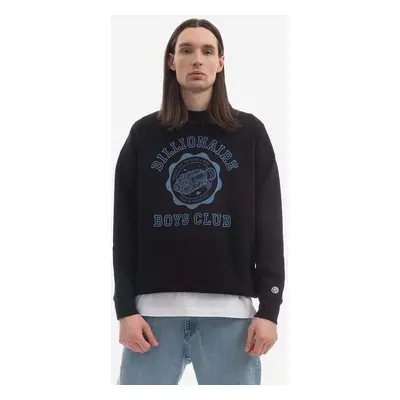 Bavlněná mikina Billionaire Boys Club Academy Logo Crewneck B22423 pánská, černá barva, s potisk