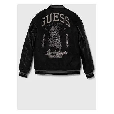 Dětská bomber bunda Guess černá barva, L4YL03 WGB90