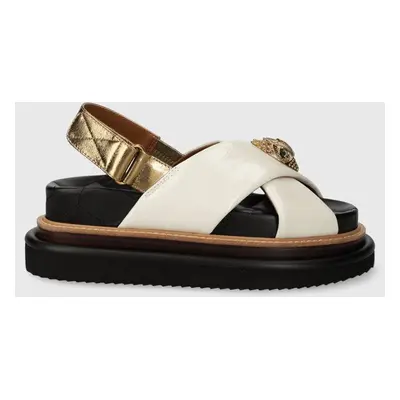 Kožené sandály Kurt Geiger London Orson Cross Strap Sandal dámské, bílá barva, na platformě, 999