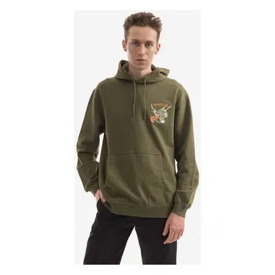 Bavlněná mikina Maharishi Force Embroidered 8076 OLIVE pánská, zelená barva, s kapucí, aplikací