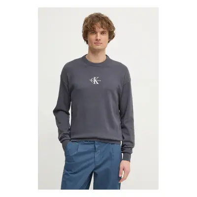 Bavlněný svetr Calvin Klein Jeans černá barva, lehký, J30J327404