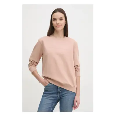 Mikina Calvin Klein Jeans dámská, oranžová barva, s potiskem, J20J224731