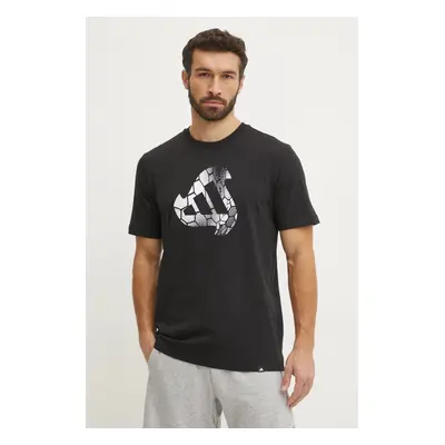 Bavlněné tričko adidas M C HOT Q1 TEE černá barva, s potiskem, JI6787