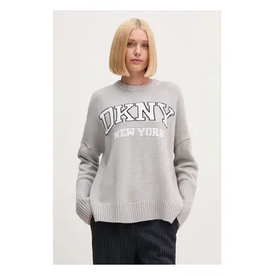 Svetr Dkny dámský, šedá barva, lehký, DJ4R0362