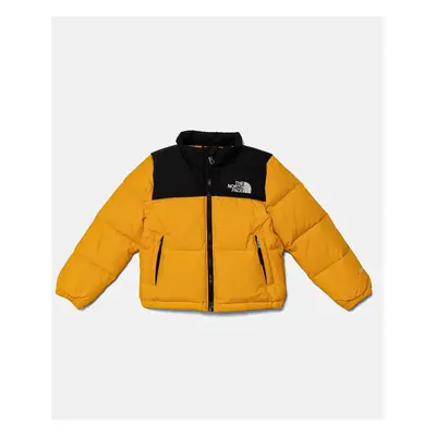 Dětská péřová bunda The North Face KID 1996 RETRO NUPTSE JACKET žlutá barva, NF0A82TS56P1