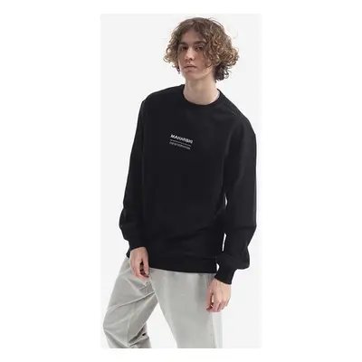 Bavlněná mikina Maharishi Miltype Embroidered Crew Sweat 7011 BLACK pánská, černá barva, s potis