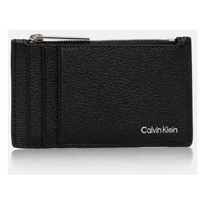 Kožené pouzdro na karty Calvin Klein černá barva, K50K512704