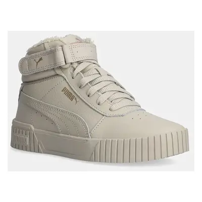 Sneakers boty Puma Carina 2.0 Mid WTR béžová barva