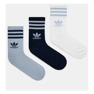 Ponožky adidas Originals 3-pack modrá barva, JI9474