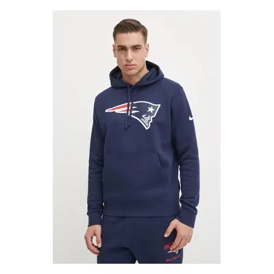 Mikina Nike New England Patriots pánská, tmavomodrá barva, s kapucí, s potiskem, NKDK-41S-8K-N09