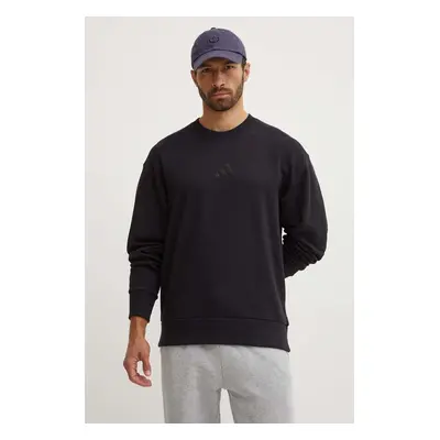 Bavlněná mikina adidas ALL SZN pánská, černá barva, s aplikací, IX1261