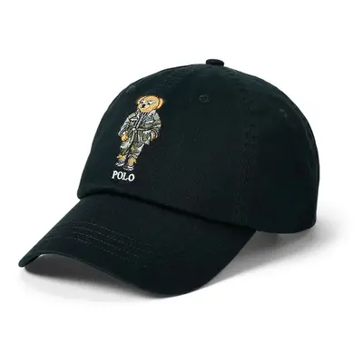 Bavlněná baseballová čepice Polo Ralph Lauren černá barva, s aplikací, 710960311