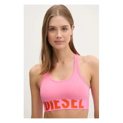 Sportovní podprsenka Diesel UFSB-COTTON-RACE-BRALETTE růžová barva, A14591.0HMAU