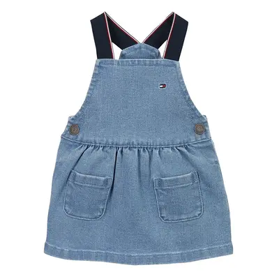 Dětské riflové šaty Tommy Hilfiger modrá barva, mini, KN0KN01977