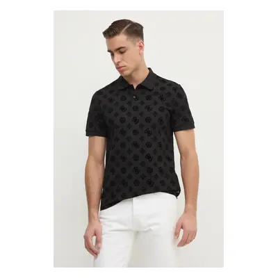 Polo tričko Guess černá barva, M5RP20 KCKN0