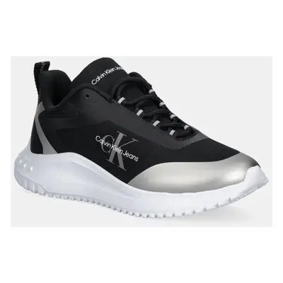 Sneakers boty Calvin Klein Jeans EVA RUNNER LOW LACE MIX ML WN černá barva, YW0YW01442