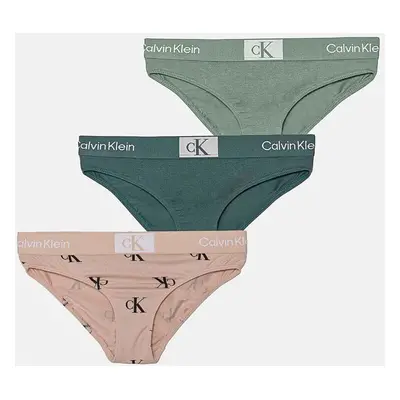 Dětské kalhotky Calvin Klein Underwear 3-pack zelená barva, G80G800699