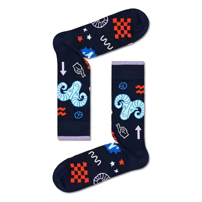 Ponožky Happy Socks Zodiac Aries tmavomodrá barva