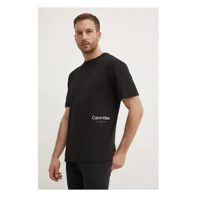 Bavlněné tričko Calvin Klein černá barva, s potiskem, K10K113102