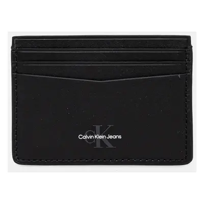 Kožené pouzdro na karty Calvin Klein Jeans černá barva, K50K513180