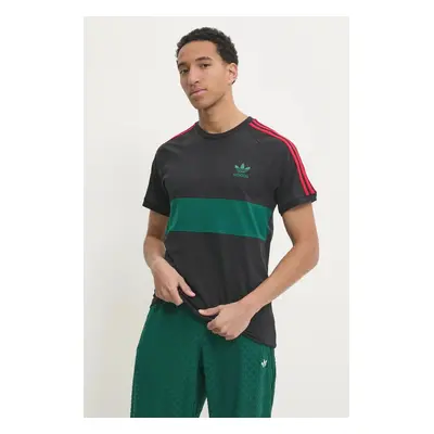 Bavlněné tričko adidas Originals 3S PANEL TEE černá barva, JP1272