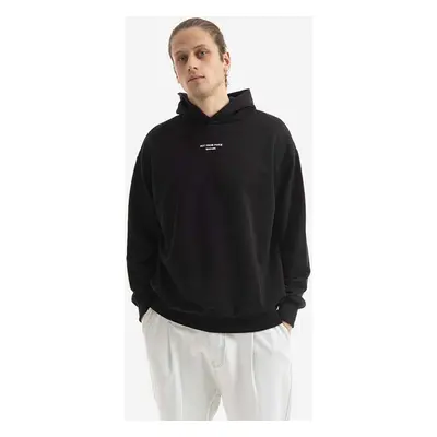 Bavlněná mikina Drôle de Monsieur Le Hoodie Classique P04BL BLACK černá barva, s kapucí, hladká