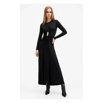 Šaty AllSaints XYLIA černá barva, maxi, W175DB