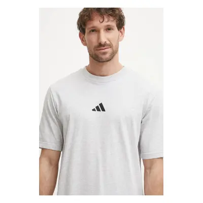 Bavlněné tričko adidas Essential šedá barva, JF1100