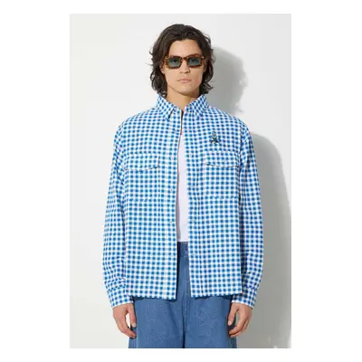 Bavlněná košile ICECREAM Longsleeve Printed Check Shirt relaxed, s klasickým límcem, IC24222