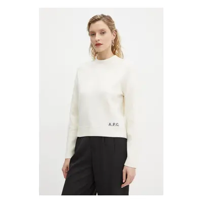 Vlněný svetr A.P.C. pull esther dámský, béžová barva, WVBDK.F23373