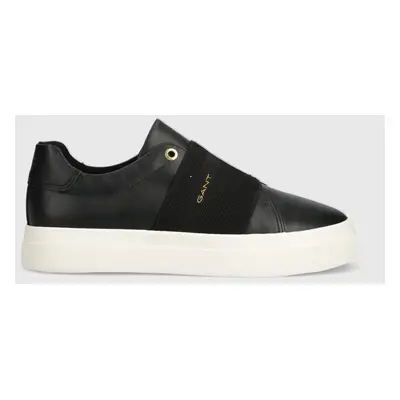 Kožené sneakers boty Gant Avona černá barva, 28531450.G00