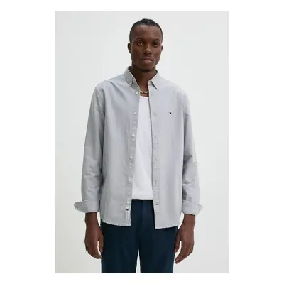 Bavlněná košile Tommy Jeans bílá barva, regular, s límečkem button-down, DM0DM19134