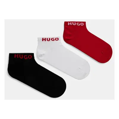 Ponožky HUGO 3-pack dámské, bílá barva, 50516397