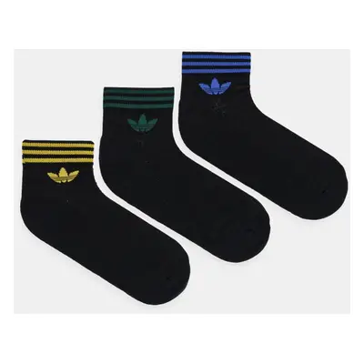 Ponožky adidas Originals 3-pack černá barva, JI9488