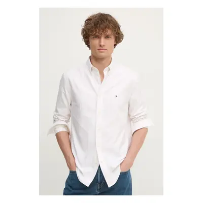 Bavlněná košile Tommy Hilfiger béžová barva, regular, s límečkem button-down, MW0MW37569