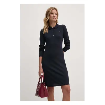 Šaty Tommy Hilfiger tmavomodrá barva, mini, WW0WW43230