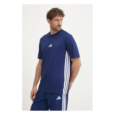 Bavlněné tričko adidas Essentials tmavomodrá barva, JE6399